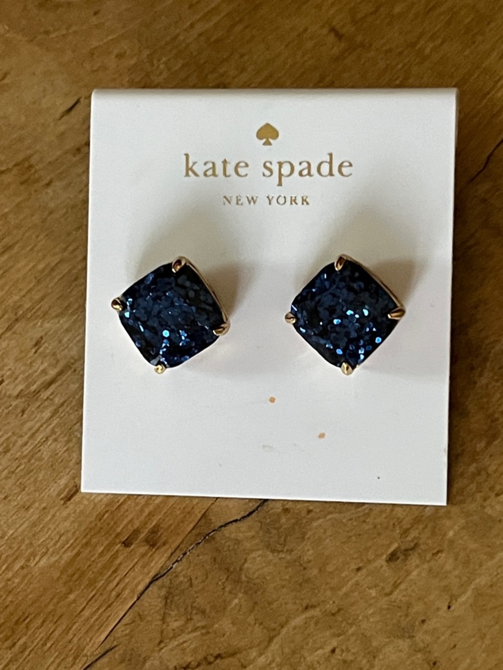 Kate Spade Navy Glitter Earrings